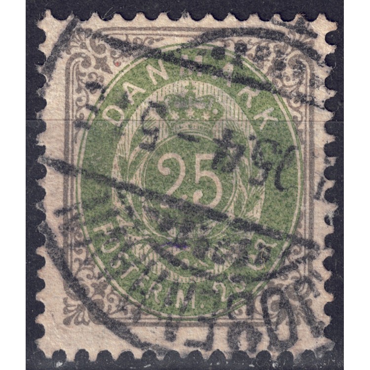 DENMARK 1875 Cipher and coat of arms (25ø grey and green) us