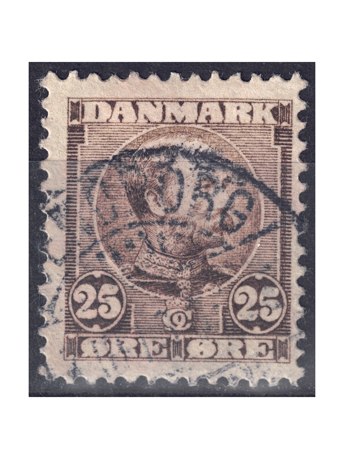 DANIMARCA 1904/05 Re Cristiano IX (25ø bruno) us