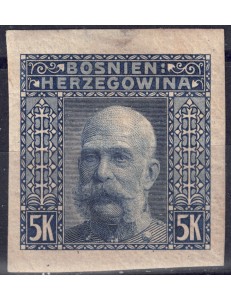BOSNIA ERZEGOVINA 1906 Francesco Giuseppe I (5k blu non dent.) MH*