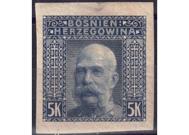 BOSNIA ERZEGOVINA 1906 Francesco Giuseppe I (5k blu non dent.) MH*