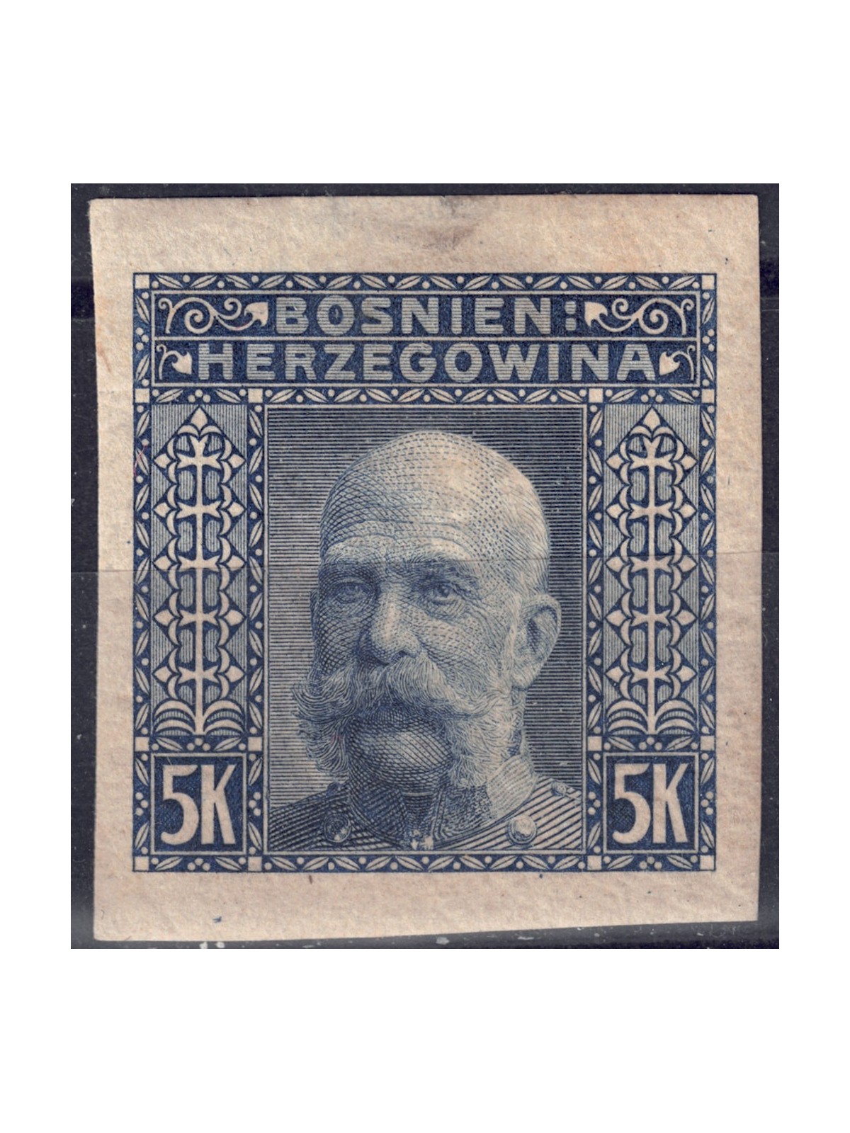 BOSNIA AND HERZEGOVINA 1906 Franz Joseph I (5k blue imperforate) MH*