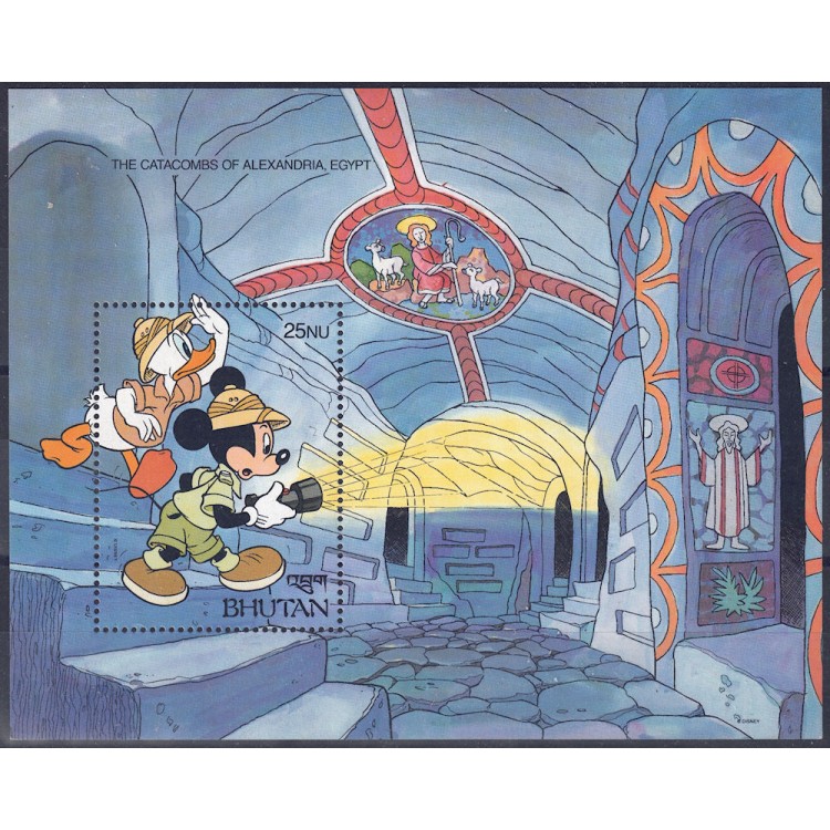 BHUTAN 1990 Disney (Catacombs of Alexandria) s/s MNH**