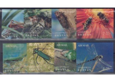 BHUTAN 1969 Insects 8v MNH**