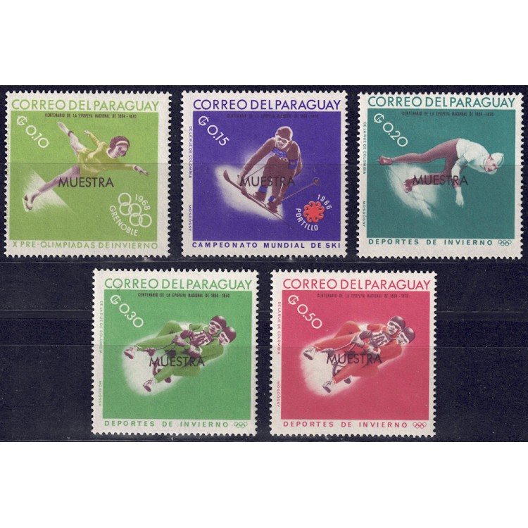 PARAGUAY 1967 Olympic Games (essays) 5v MNH**