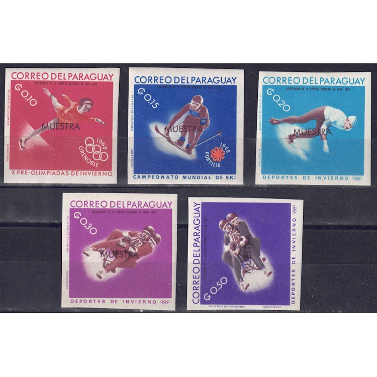 PARAGUAY 1967 Giochi olimpici (saggi non dent.) 5v MNH**