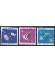 PARAGUAY 1967 Giochi olimpici (saggi posta aerea) 3v MNH**