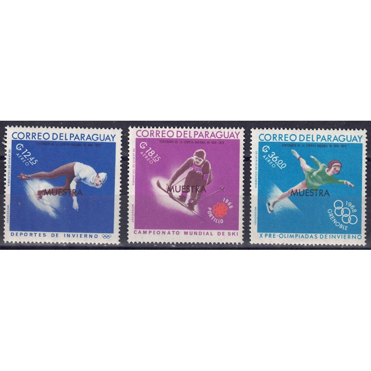 PARAGUAY 1967 Olympic Games (airmail essays) 3v MNH**
