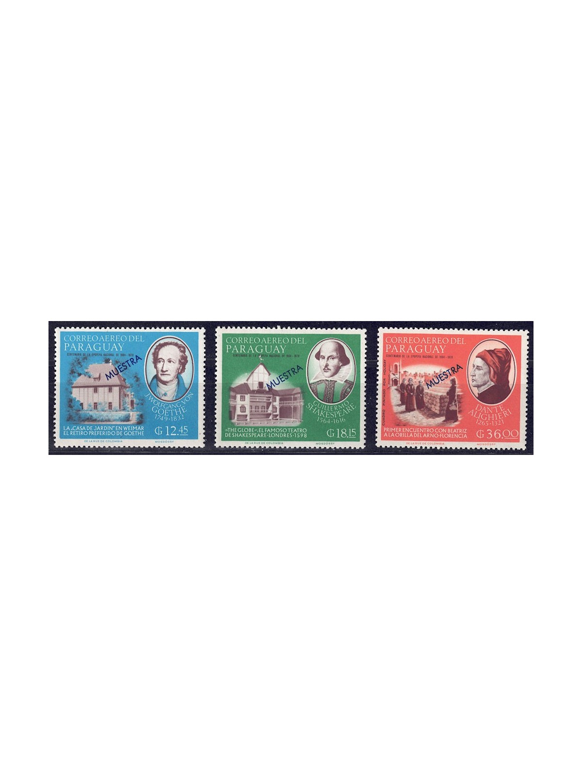 PARAGUAY 1967 Celebrities (airmail essays) 3v MNH**