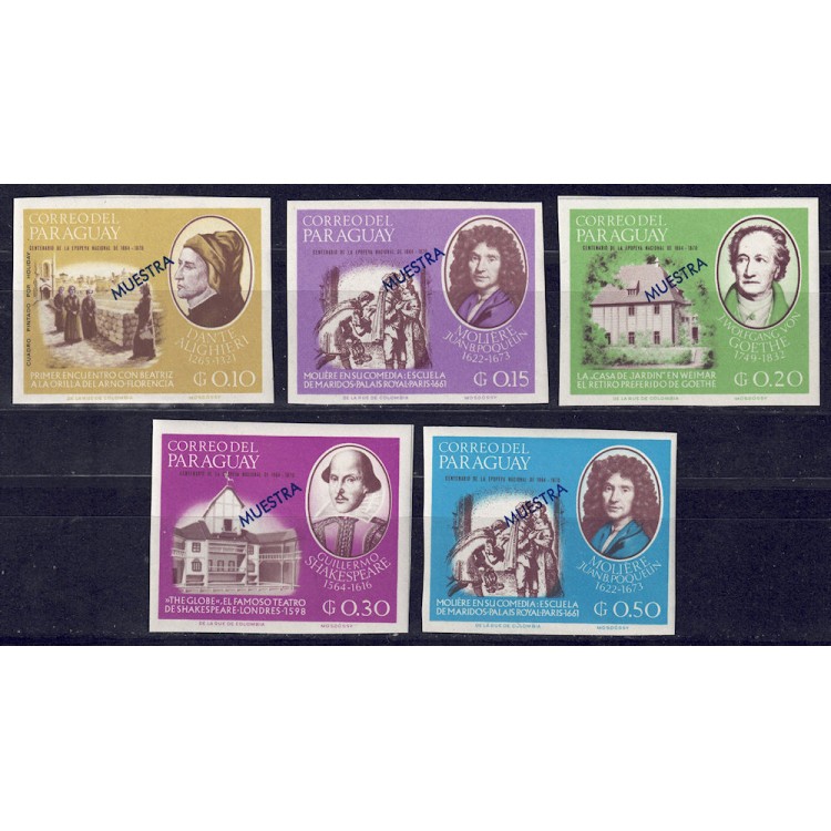 PARAGUAY 1967 Celebrità (saggi non dent.) 5v MNH**