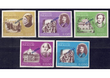 PARAGUAY 1967 Celebrities (perforated essays) 5v MNH**