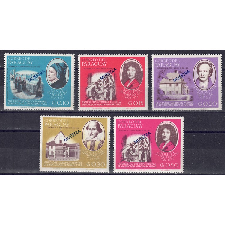 PARAGUAY 1967 Celebrities (essays) 5v MNH**