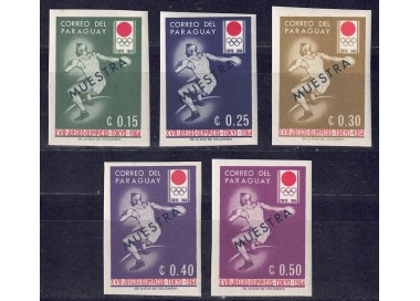 PARAGUAY 1964 Giochi olimpici (saggi non dent.) 5v MNH**