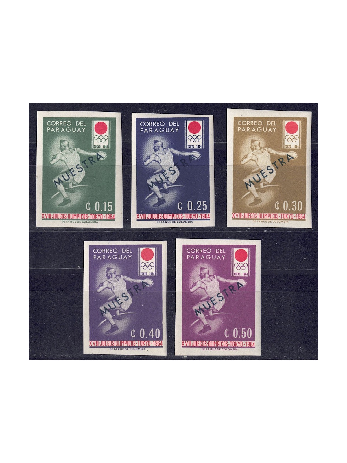 PARAGUAY 1964 Olympic Games (perforated) 5v MNH**