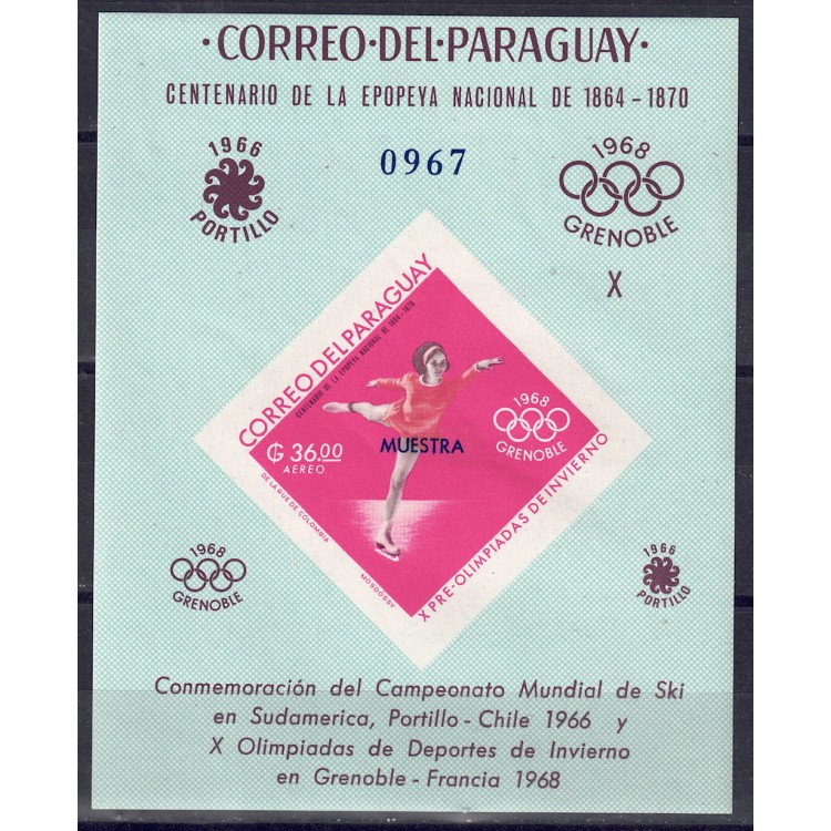 PARAGUAY 1967 Olympic Games (airmail essays imperf.) s/s MNH**
