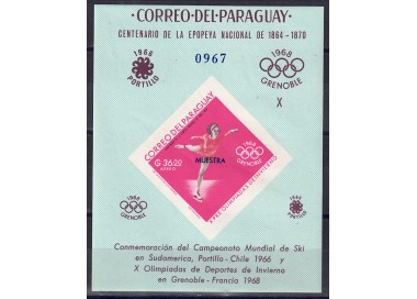 PARAGUAY 1967 Olympic Games (airmail essays imperf.) s/s MNH**