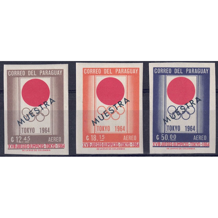PARAGUAY 1964 Olympic Games (airmail essays imperf.) 3v MNH**
