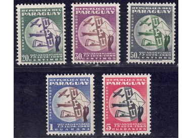 PARAGUAY 1950 Anniversario UPU 5v MNH**