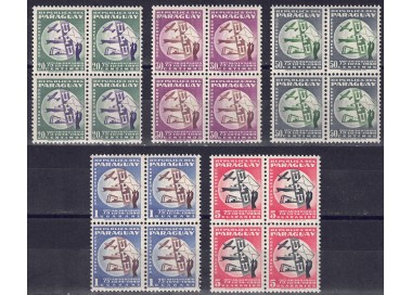 PARAGUAY 1950 Anniversario UPU (in quartina) 5v MNH**
