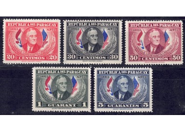 PARAGUAY 1950 Anniversario Roosevelt 5v MNH**
