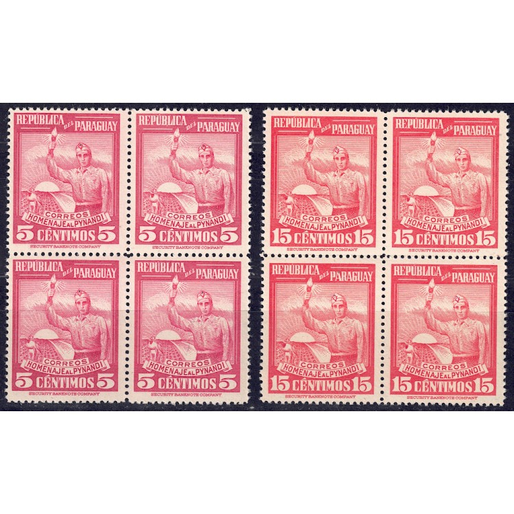 PARAGUAY 1948 Omaggio al Pynandi (in quartina) 2v MNH**