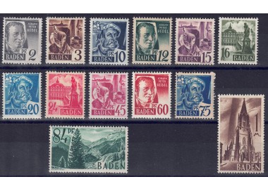 BADEN (FRENCH WEST) 1947-48 Personalities and views 13v MH*