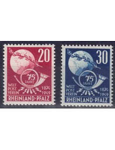 RENANIA PALATINATO (OCC. FRANCESE) 1949 Upu 2v MNH**