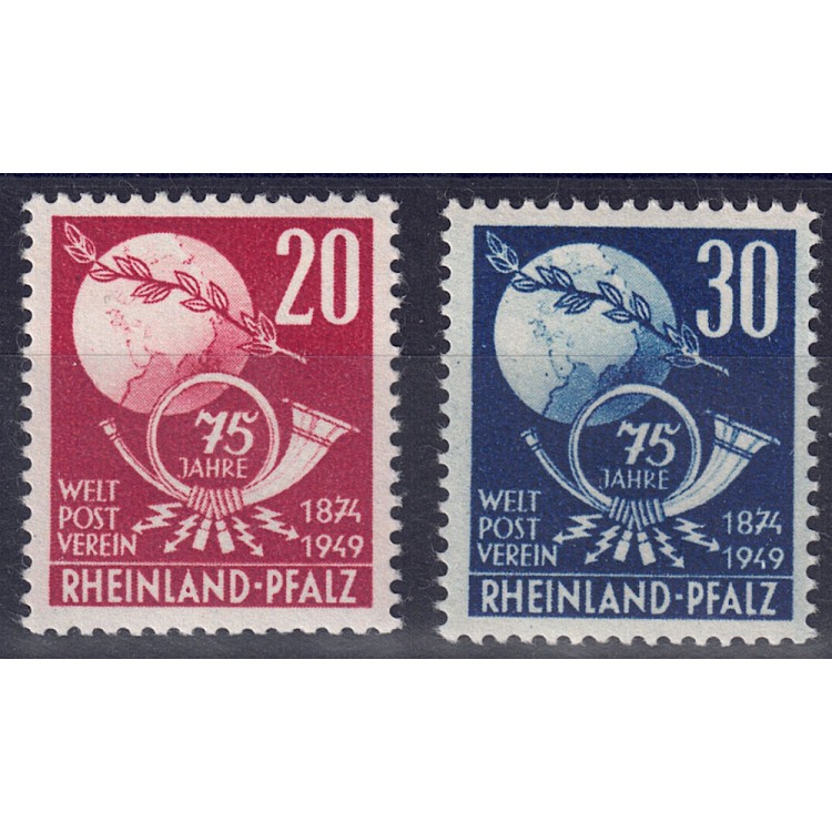 RENANIA PALATINATO (OCC. FRANCESE) 1949 Upu 2v MNH**