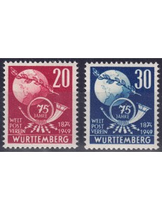 WURTTEMBERG (FRENCH WORLD) 1949 Anniversary UPU 2v MNH**