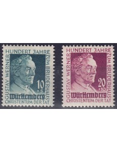 WURTTEMBERG (OCC. FRANCESE) 1949 Gustav Werner 2v MNH**