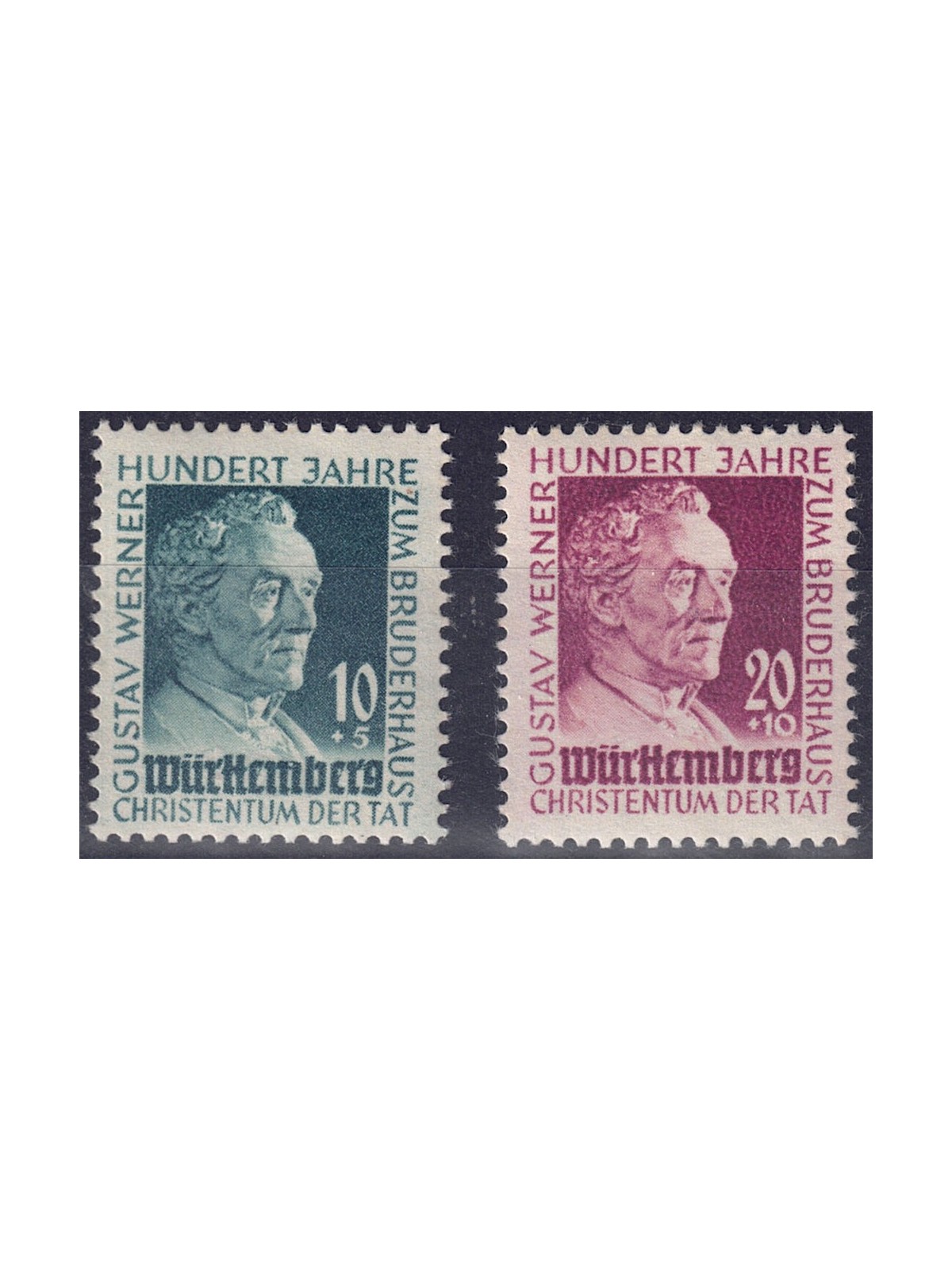 WURTTEMBERG (FRENCH WORLD) 1949 Gustav Werner 2v MNH**