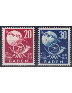 BADEN (OCC. FRANCESE) 1949 Anniversario UPU 2v MNH**