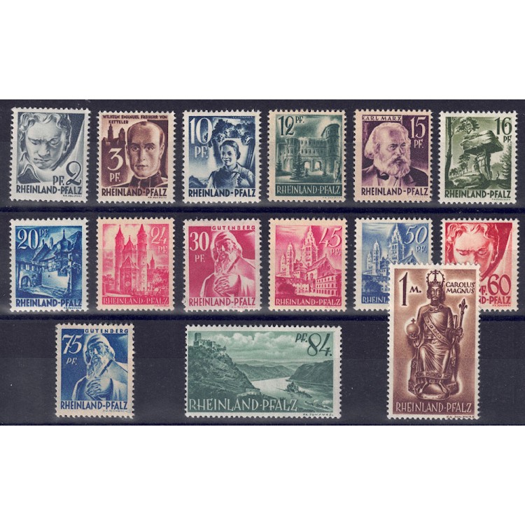 RHINELAND PALATINATE (WESTERN FRENCH) 1947 Views 15v MH*