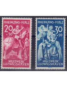 RENANIA PALATINATO (OCC. FRANCESE) 1948 Ludvigshafen 2v MNH**