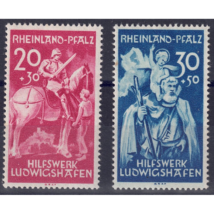 RHINELAND PALATINATE (FRENCH WEST) 1948 Ludvigshafen 2v MNH**
