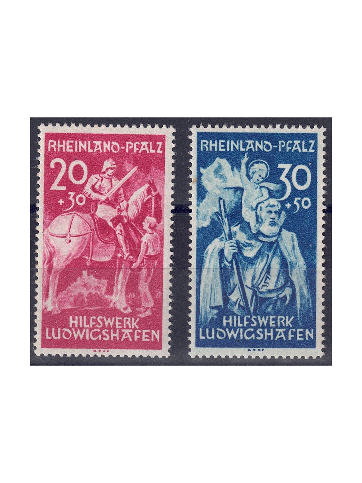 RHINELAND PALATINATE (FRENCH WEST) 1948 Ludvigshafen 2v MNH**