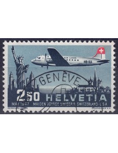 SVIZZERA 1947 Linea diretta Svizzera-Stati Uniti (posta aerea) us