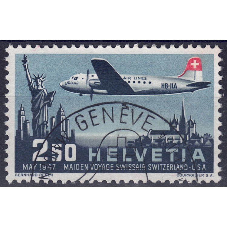SVIZZERA 1947 Linea diretta Svizzera-Stati Uniti (posta aerea) us