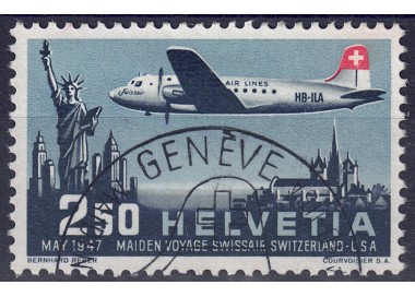 SWITZERLAND 1947 Direct line Switzerland-United States (airmail) us