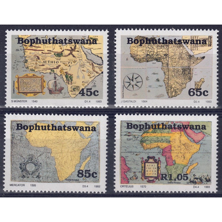 BOPHUTHATSWANA 1993 Ancient Maps of Africa 4v MNH**