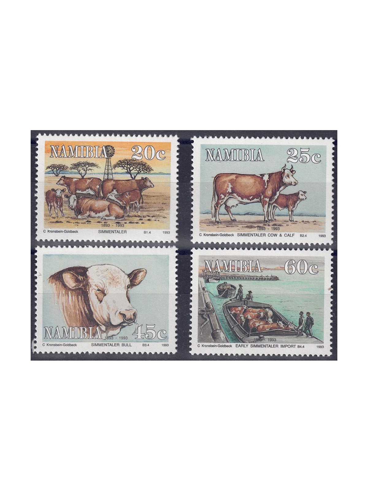 NAMIBIA 1993 Bovini 4v MNH**