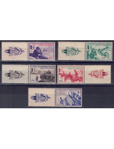 FRANCIA (LEGIONE VOLONTARI FRANCESI) 1942 Borodino 5v MNH**