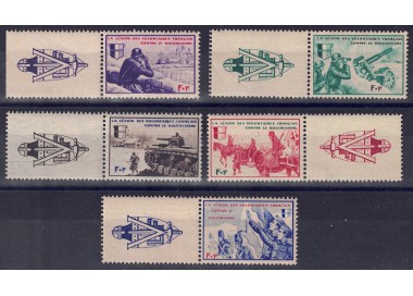FRANCIA (LEGIONE VOLONTARI FRANCESI) 1942 Borodino 5v MNH**