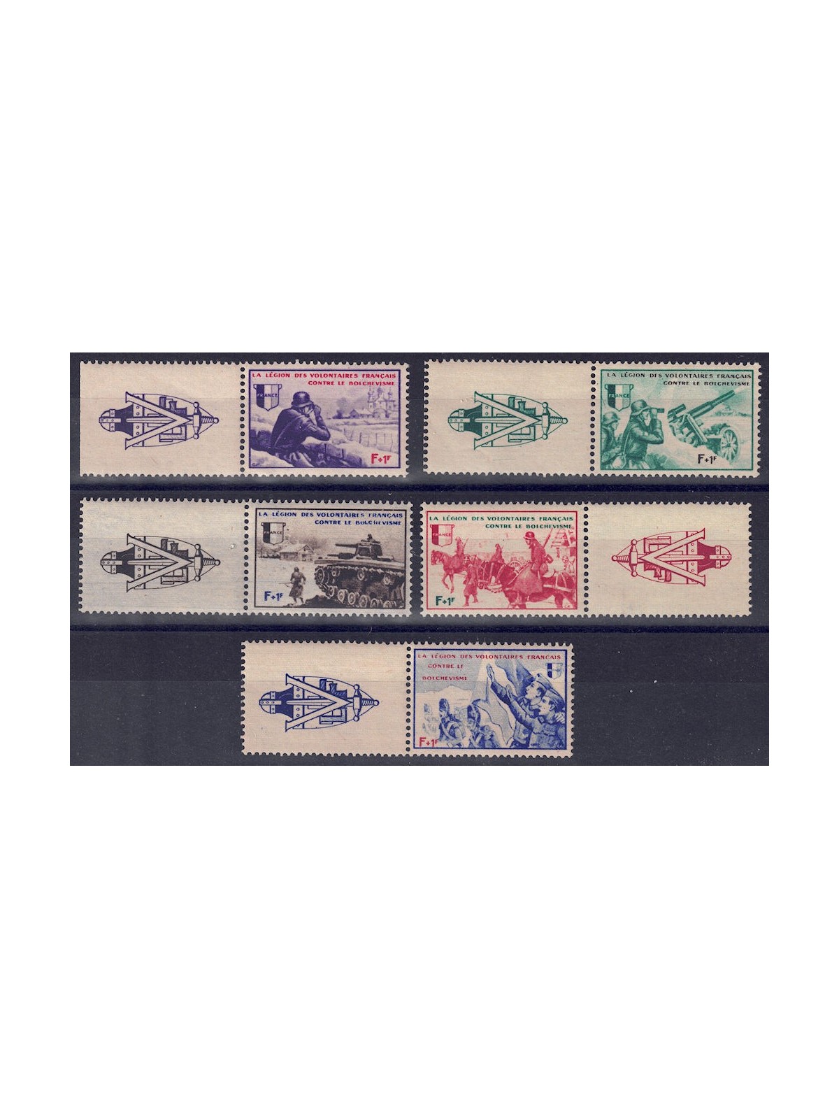 FRANCE (FRENCH VOLUNTEER LEGION) 1942 Borodino 5v MNH**
