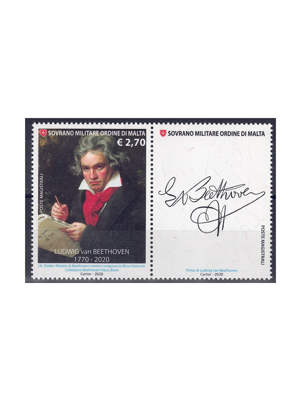 SMOM 2020 Ludwig van Beethoven MNH**