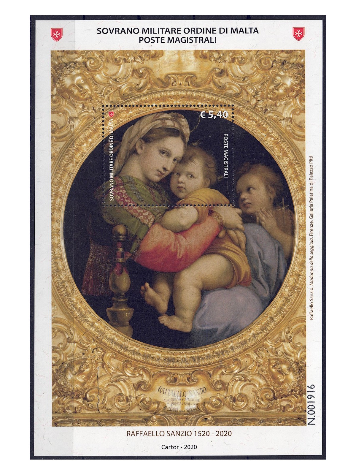 SMOM 2020 Raffaello Sanzio BF MNH**