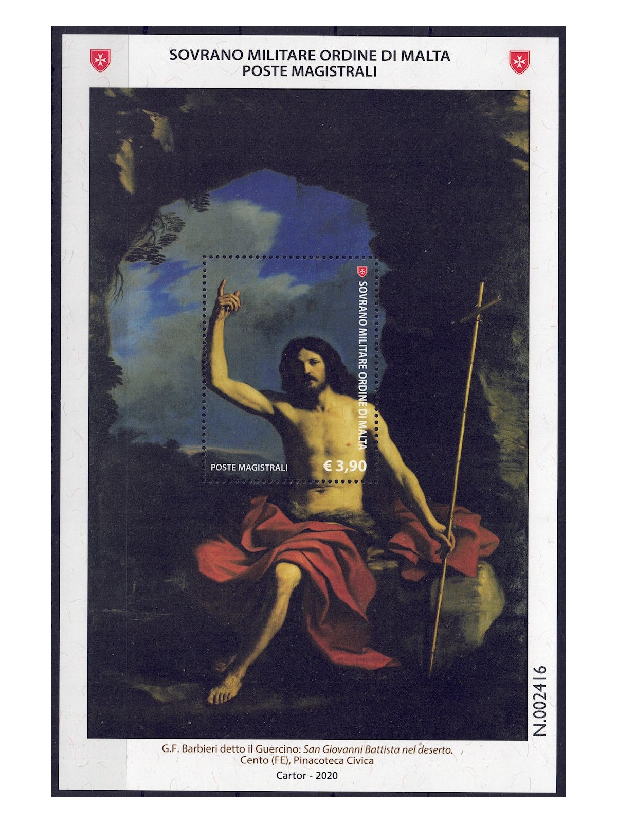 SMOM 2020 San Giovanni BF MNH**