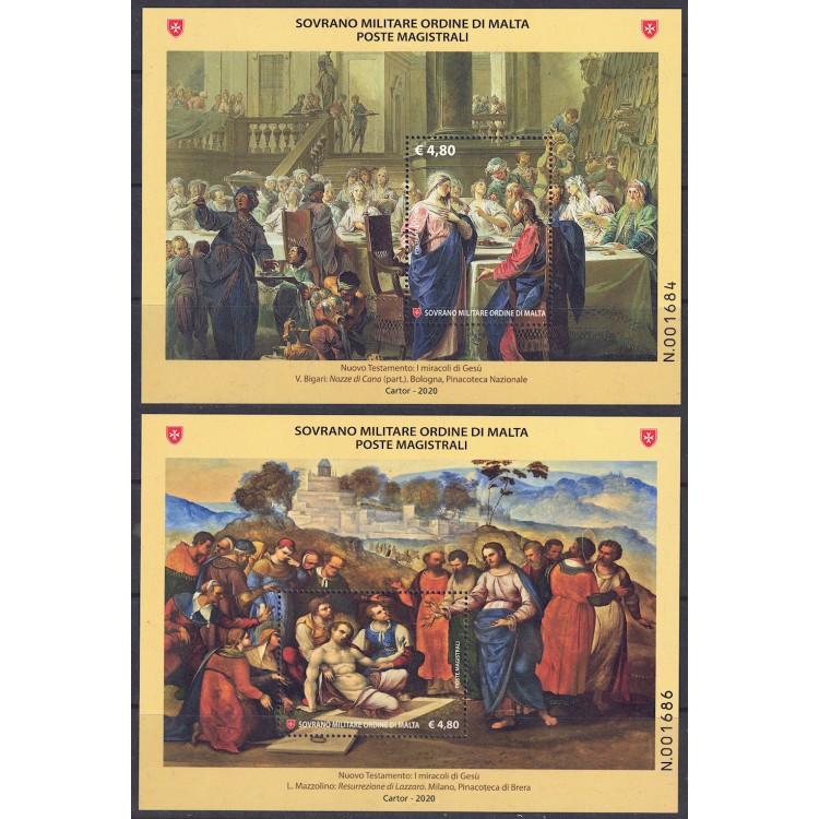 SMOM 2020 New Testament (The Miracles of Jesus) 2 s/s MNH**