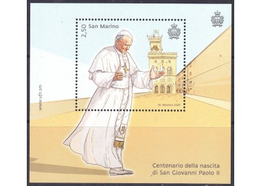 SAN MARINO 2020 Giovanni Paolo II BF MNH**