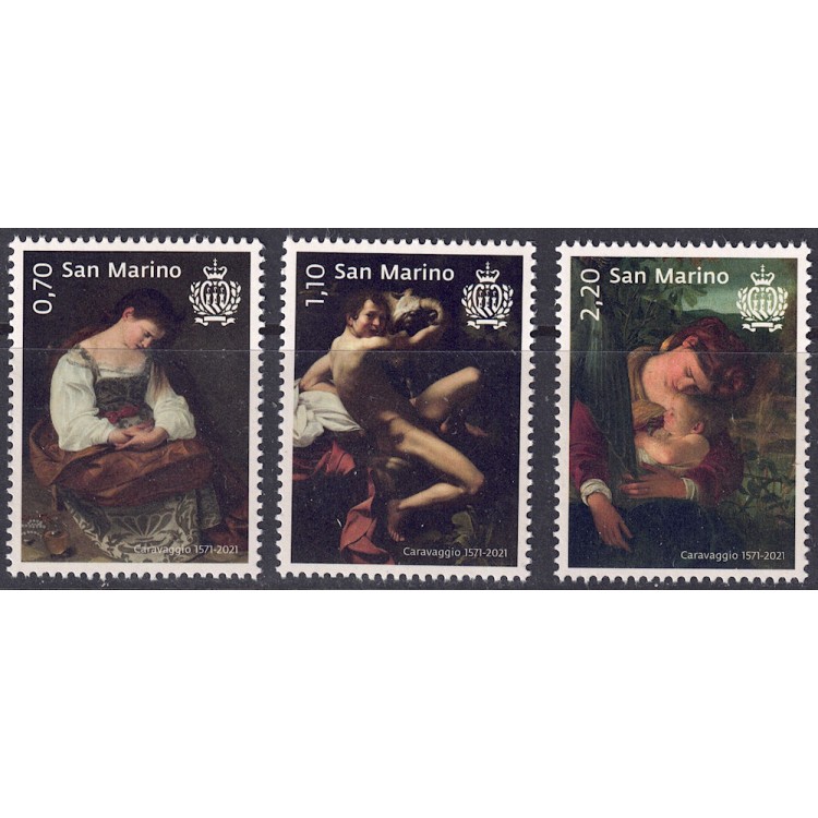 SAN MARINO 2021 Caravaggio 3v MNH**