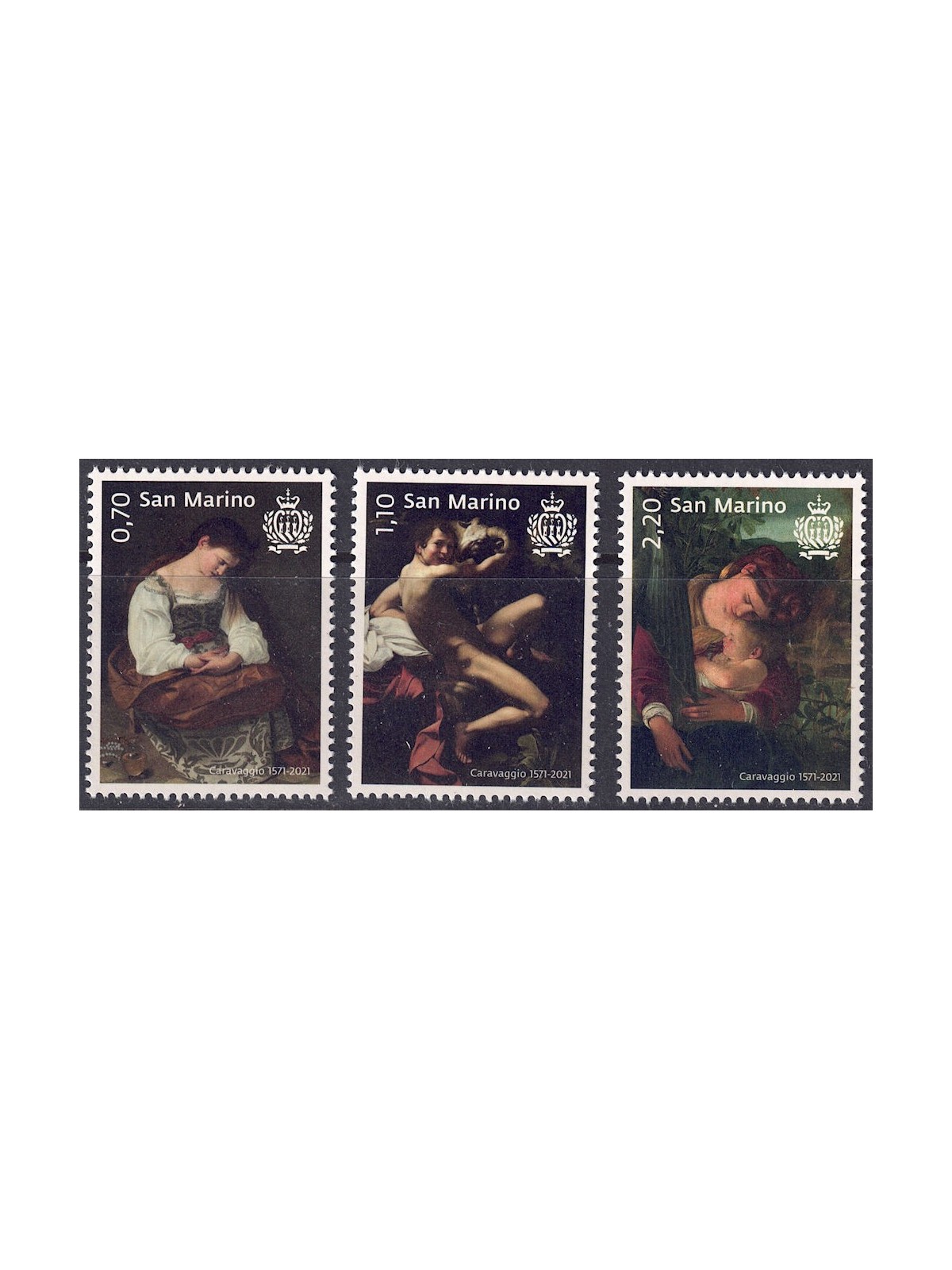SAN MARINO 2021 Caravaggio 3v MNH**